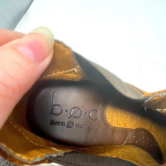 BOC Leather Heeled Boots Brown Side Zip Round Toe Size 7 - Picture 7 of 10